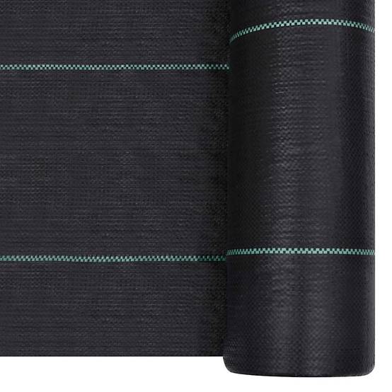 Toile de Paillage Anti-Mauvaises Herbes en PP Tissé pour Jardin et Potager 1x50 m Noir - ComfortXL Outdoor Living - Image 2