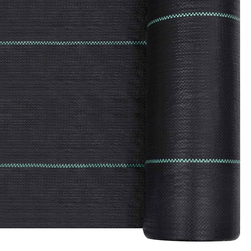 Toile de Paillage Anti-Mauvaises Herbes en PP Tissé pour Jardin et Potager 1x50 m Noir - ComfortXL Outdoor Living - Image 2