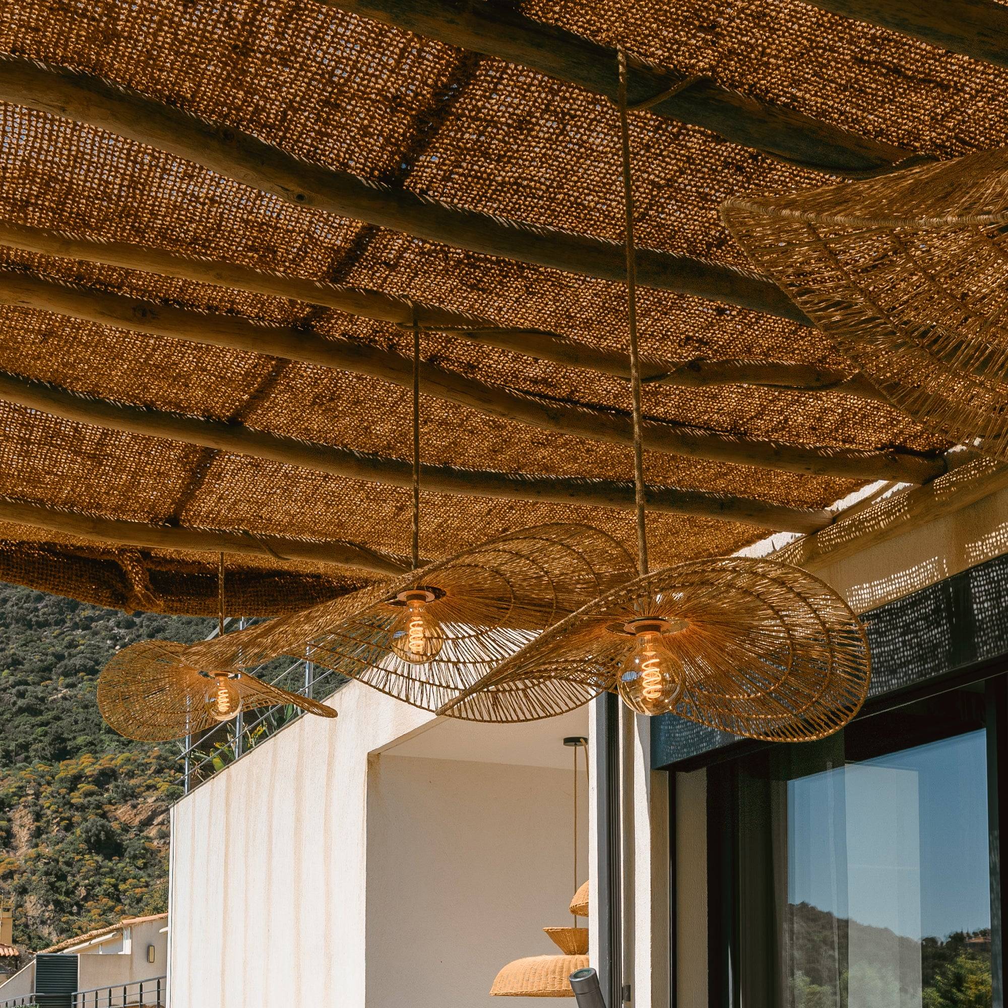 Lumisky - Suspension MARBELLA Extérieure Jute Beige D63cm - Image 8