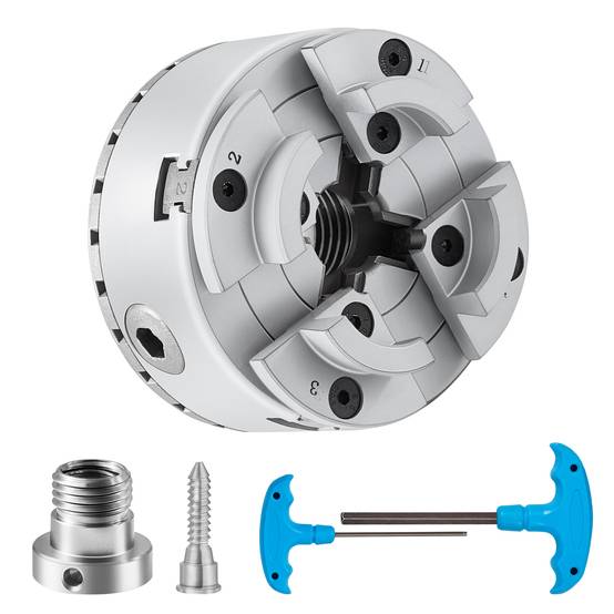 VEVOR Mandrin tour bois 70 mm, 4 mâchoires KP2-3/4, auto-centrage. Accessoires. - Image 1