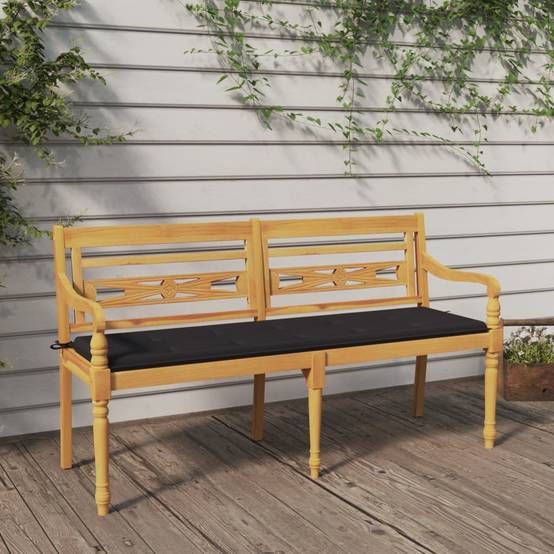 PANGIVO - Banc de jardin bois de teck anthracite 150 x 51.5 x 84 cm, Poids:19.24kg - PANGIVO - Image 1