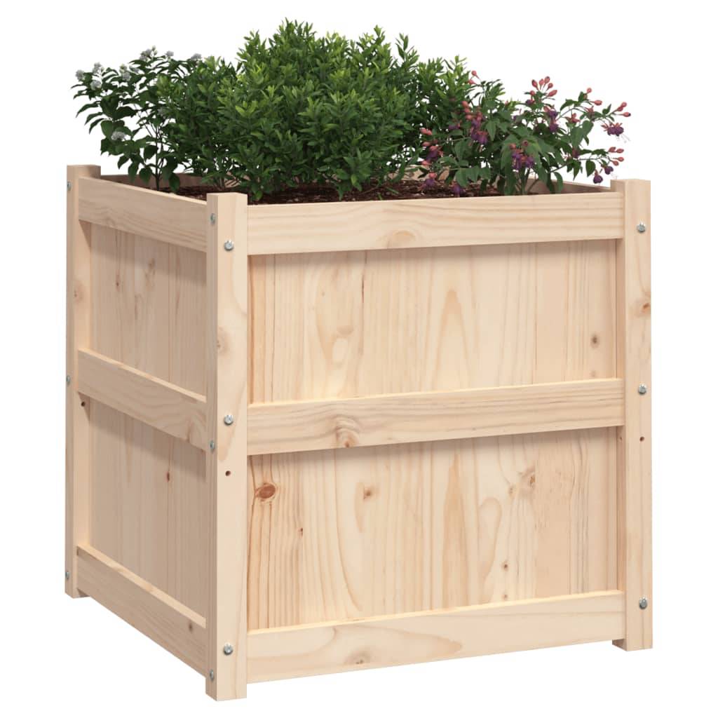 Lot de 2 Jardinières - Bacs à fleurs - Pots de fleurs bois de pin massif-JU11104 - Image 4