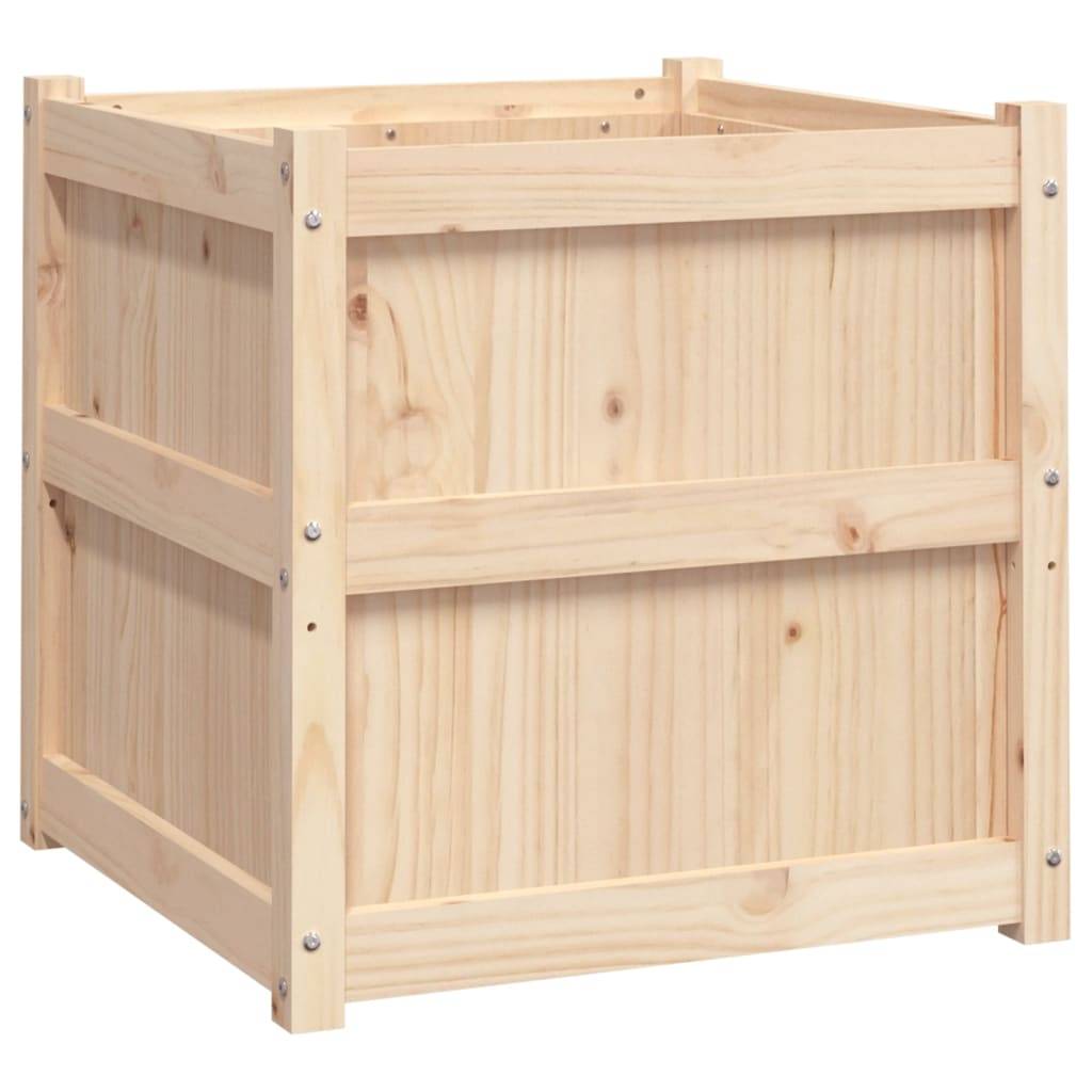 Lot de 2 Jardinières - Bacs à fleurs - Pots de fleurs bois de pin massif-JU11104 - Image 8