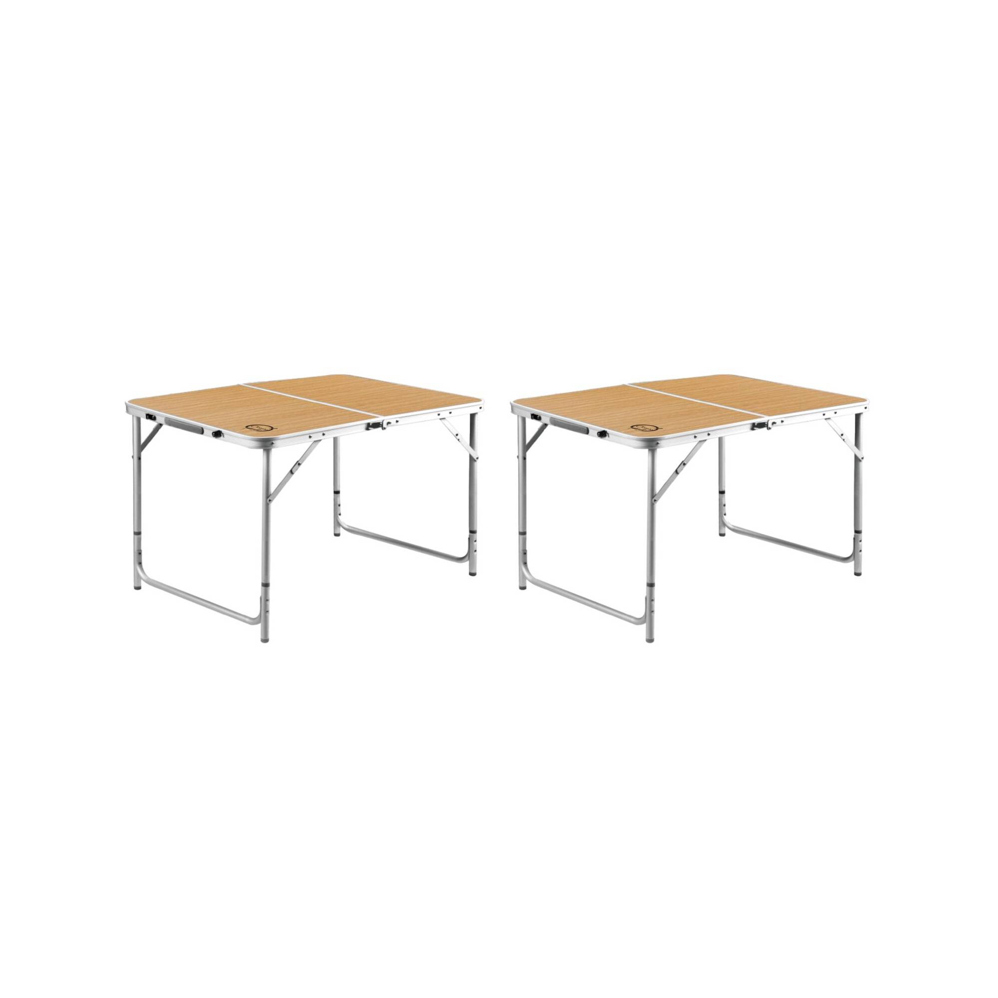 Lot de 2 tables de camping pliables 6 places - O'Camp - Forme valise - 120 x 60 x 70 cm - Image 1