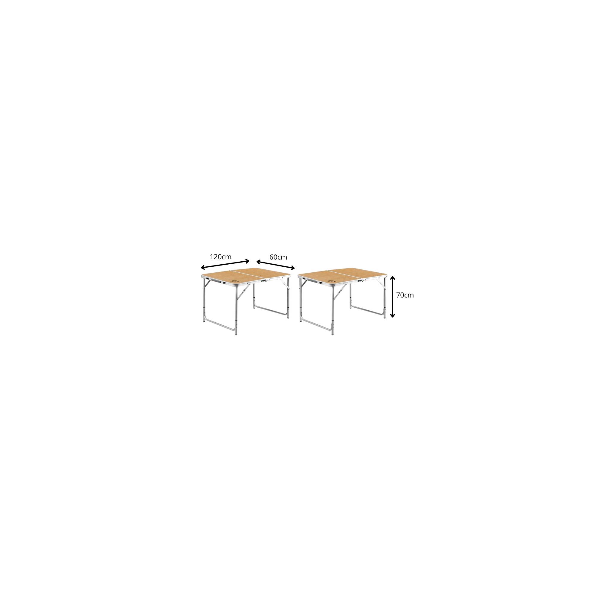 Lot de 2 tables de camping pliables 6 places - O'Camp - Forme valise - 120 x 60 x 70 cm - Image 2