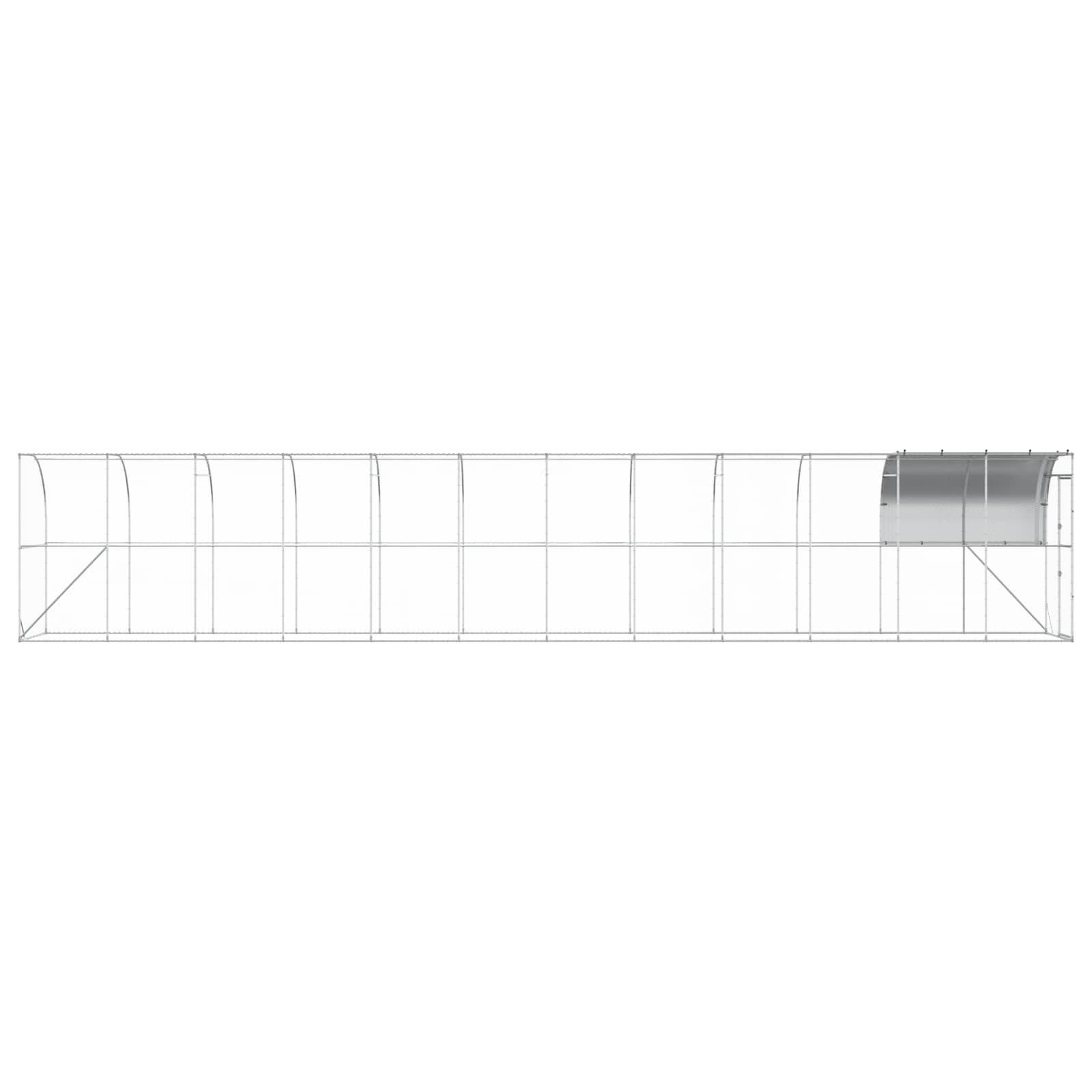 Vidaxl - Poulailler contre le mur Argenté 1200 x 150 x 215 cm vidaXL 3434730 - Image 6