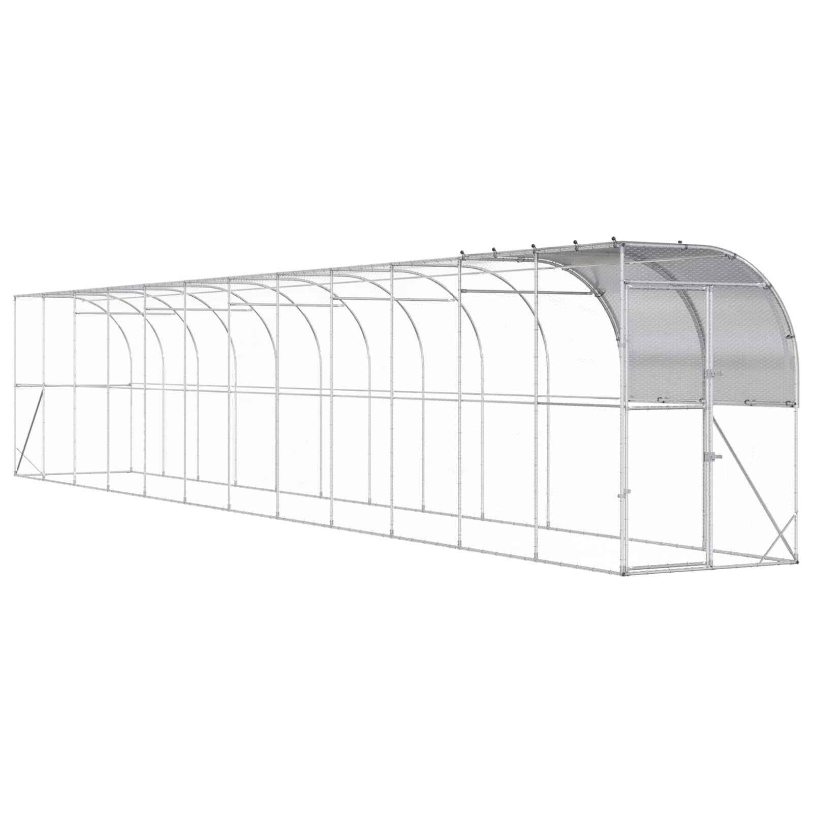 Vidaxl - Poulailler contre le mur Argenté 1200 x 150 x 215 cm vidaXL 3434730 - Image 2