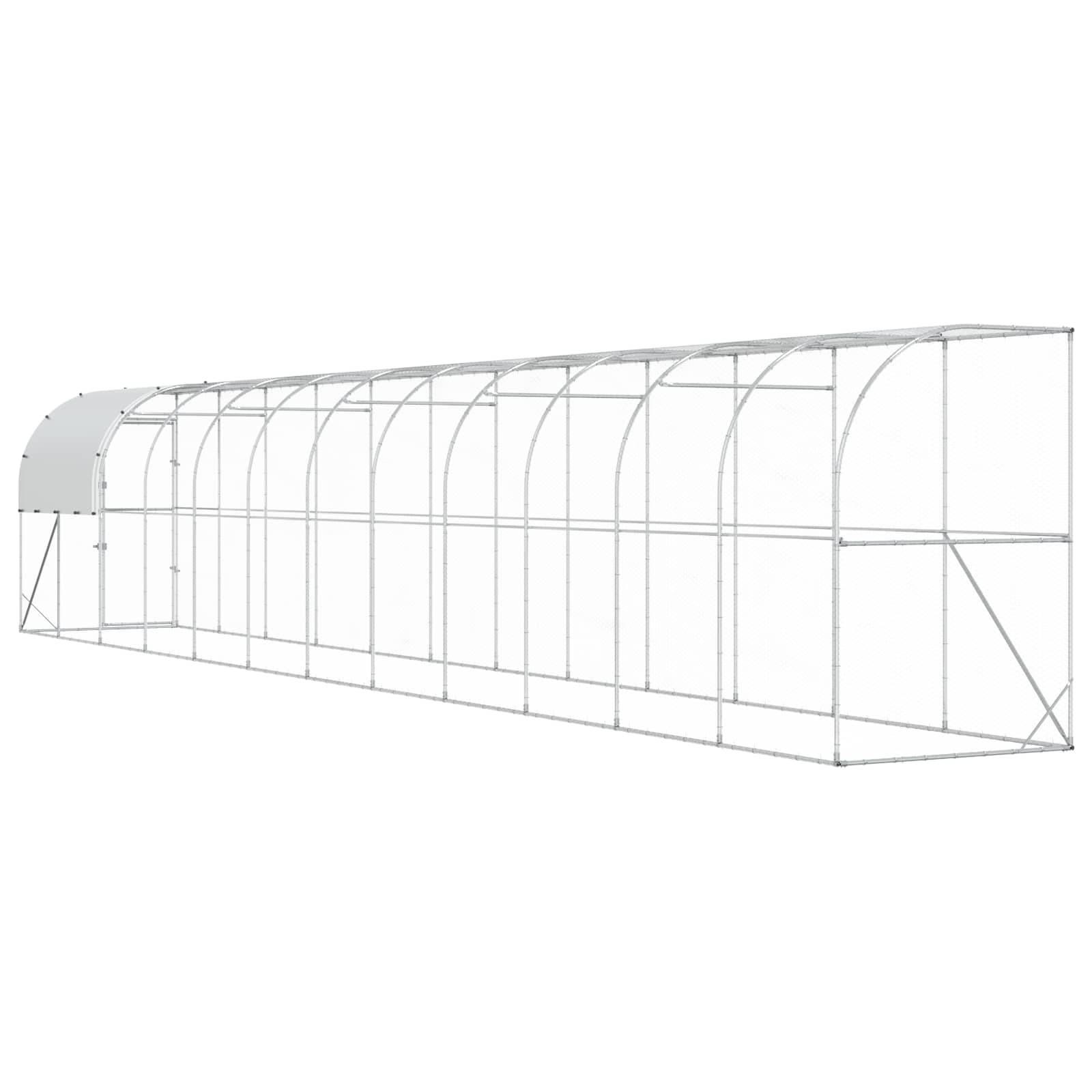 Vidaxl - Poulailler contre le mur Argenté 1200 x 150 x 215 cm vidaXL 3434730 - Image 7