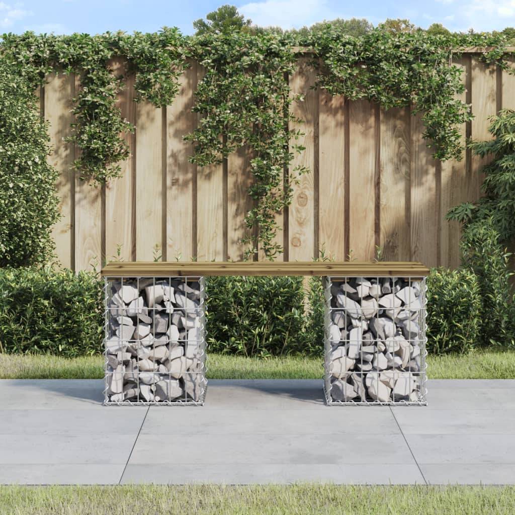 Maison Chic - Banc de jardin - Banc d'extérieur - Banquette design gabion 103x31x42 cm bois de pin imprégné - Image 2
