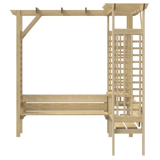 Pergola d'Angle avec Banc Intégré Pin Imprégné 190x190x200cm - ComfortXL Outdoor Living - Image 4