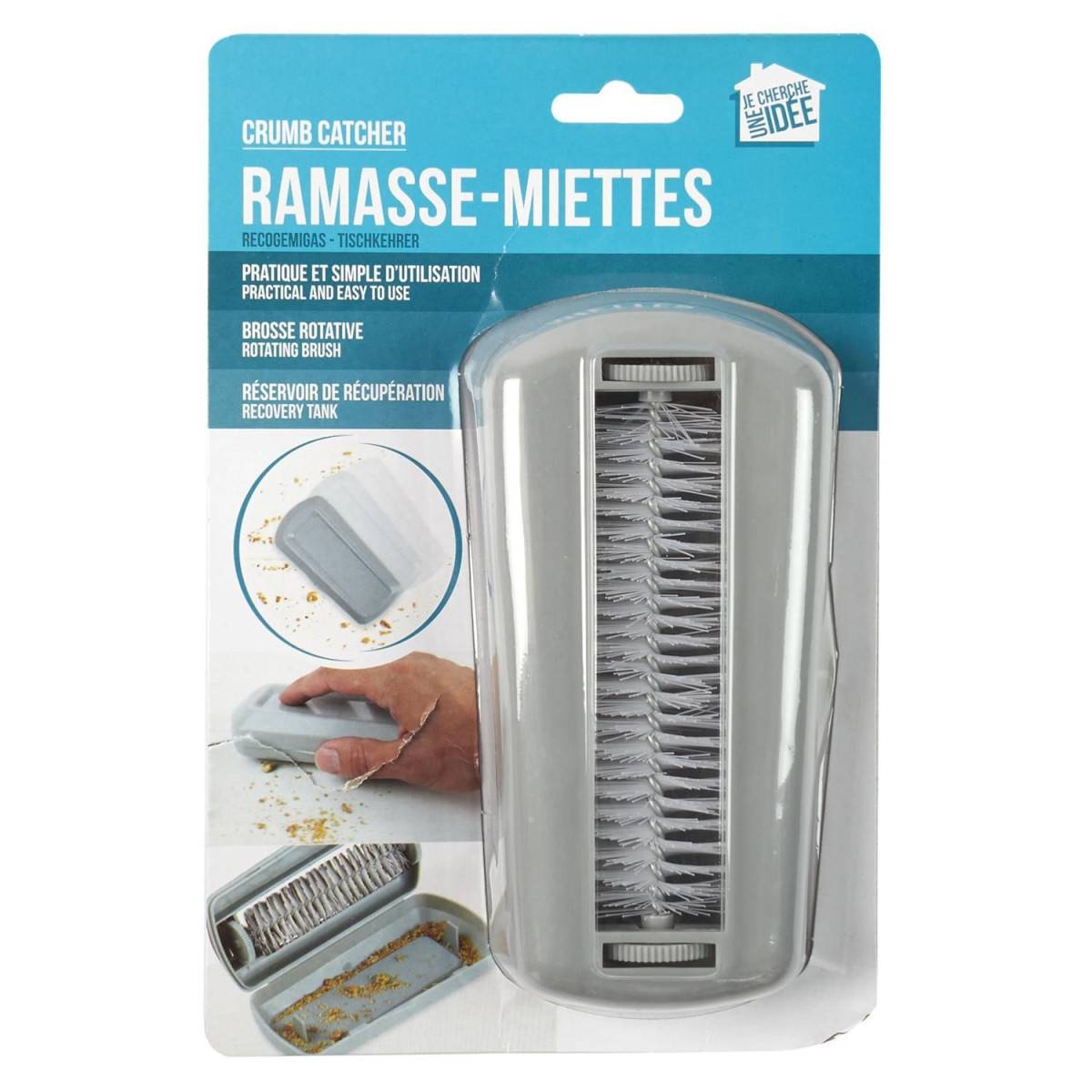 Ramasse-Miettes "Brosse Rotative" 14cm Gris - Image 5