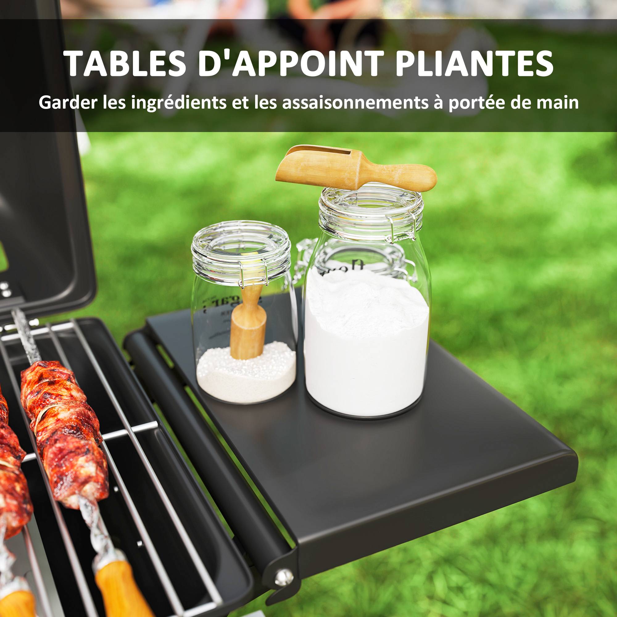 ComfortXL - Barbecue gaz portable acier noir 101 x 50 x 102 cm 2 brûleurs 5,6 kW avec roues - ComfortXL Outdoor Living - Image 6