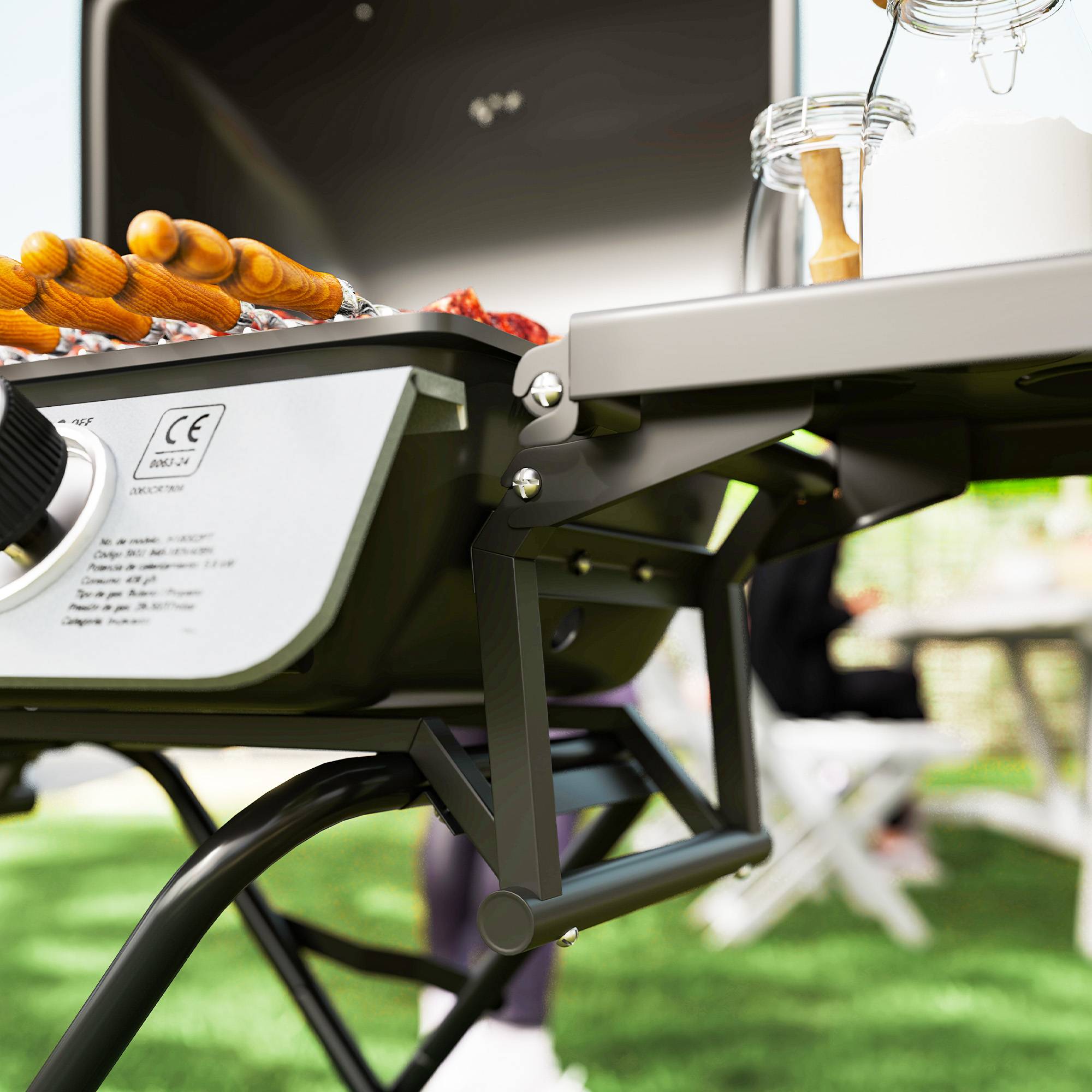ComfortXL - Barbecue gaz portable acier noir 101 x 50 x 102 cm 2 brûleurs 5,6 kW avec roues - ComfortXL Outdoor Living - Image 10