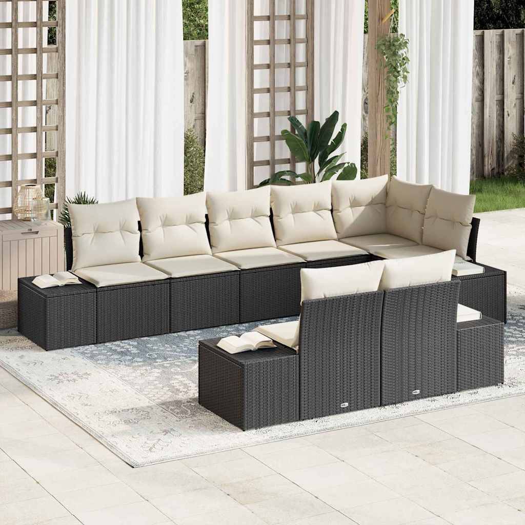 ComfortXL - Salon de jardin 8 places modulable polyrotin bicolore pour extérieur Noir et Crème – ComfortXL Outdoor Living - Image 1