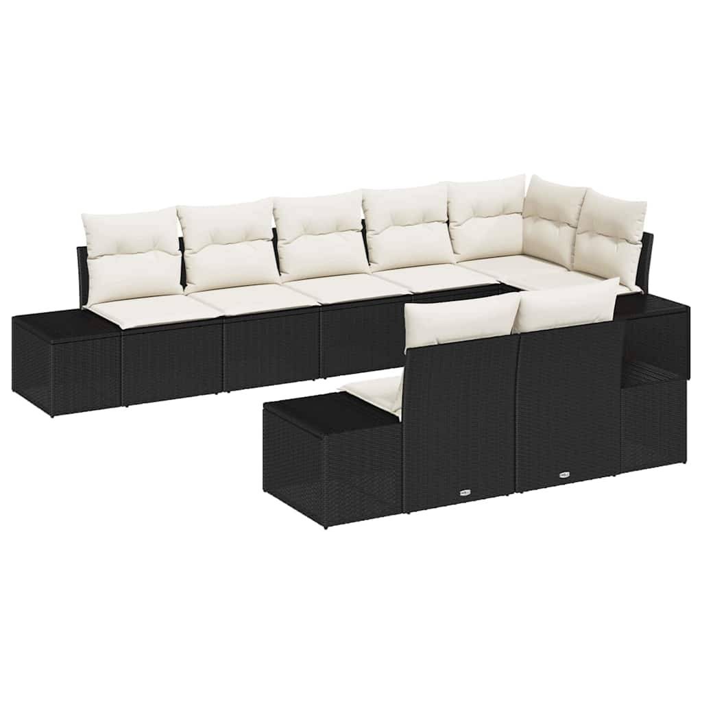 ComfortXL - Salon de jardin 8 places modulable polyrotin bicolore pour extérieur Noir et Crème – ComfortXL Outdoor Living - Image 2