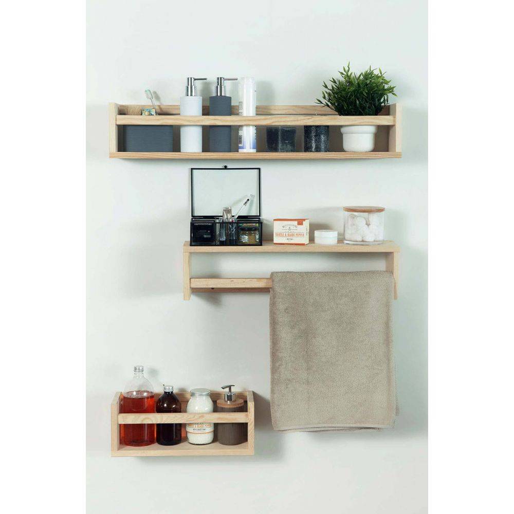 Étagère avec barre centrale en pin Kit Line 60 cm - Image 4