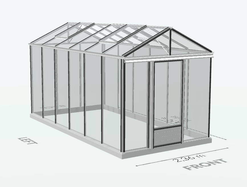 Serre en verre trempé - Euro Maxi - Alu - 10m² - GRIS ALUMINIUM - L'atelier des serres - Image 6