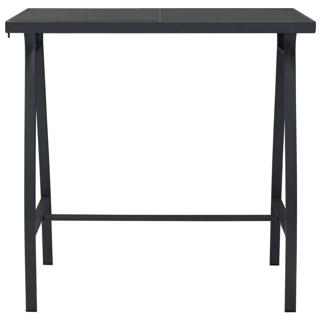 Maison Chic - Table d'extérieur - Table de bar de jardin - Table de jardin Noir 110x60x110 cm Verre trempé - Image 1