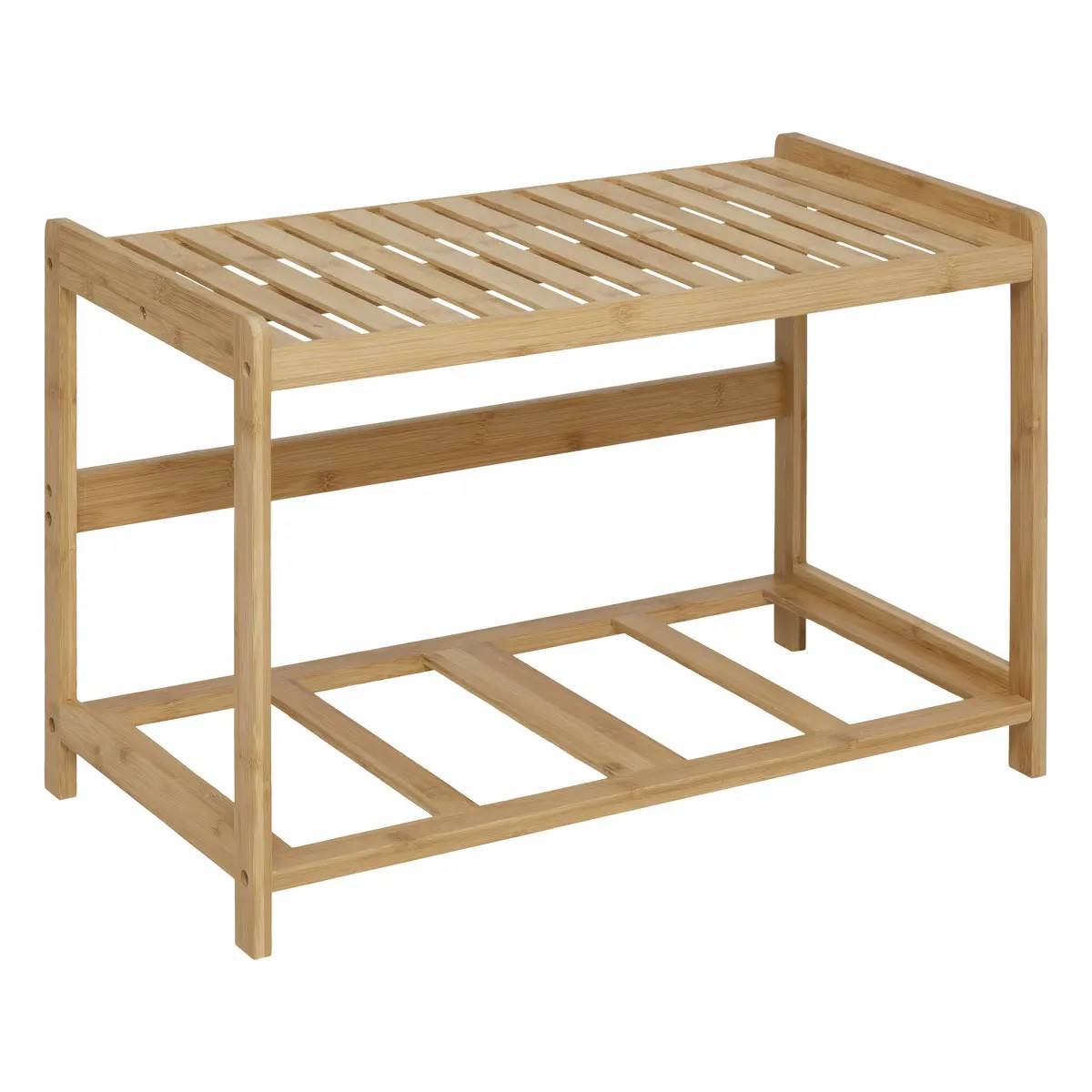 Banc 2 Paniers de Rangements en Bambou "Tidy" 66cm Naturel - Image 3