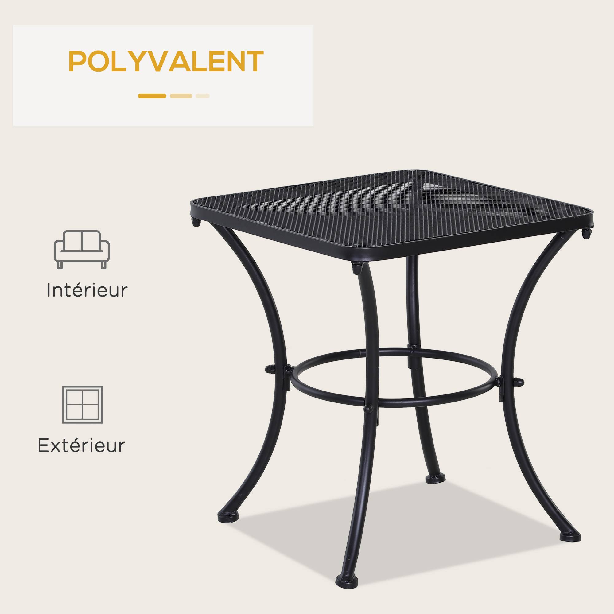 Table basse de jardin métal noir 45 x 45 x 50 cm - PANGIVO - Image 7