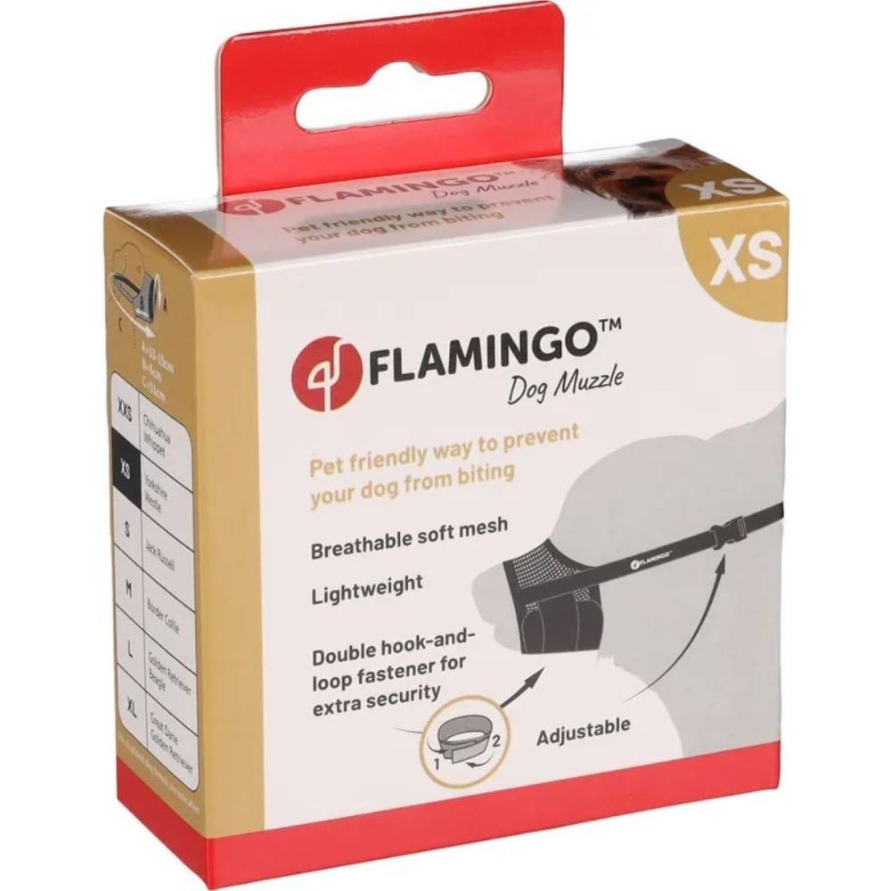 Flamingo - Muselière noir en nylon doux taille xs pour chien - Image 3