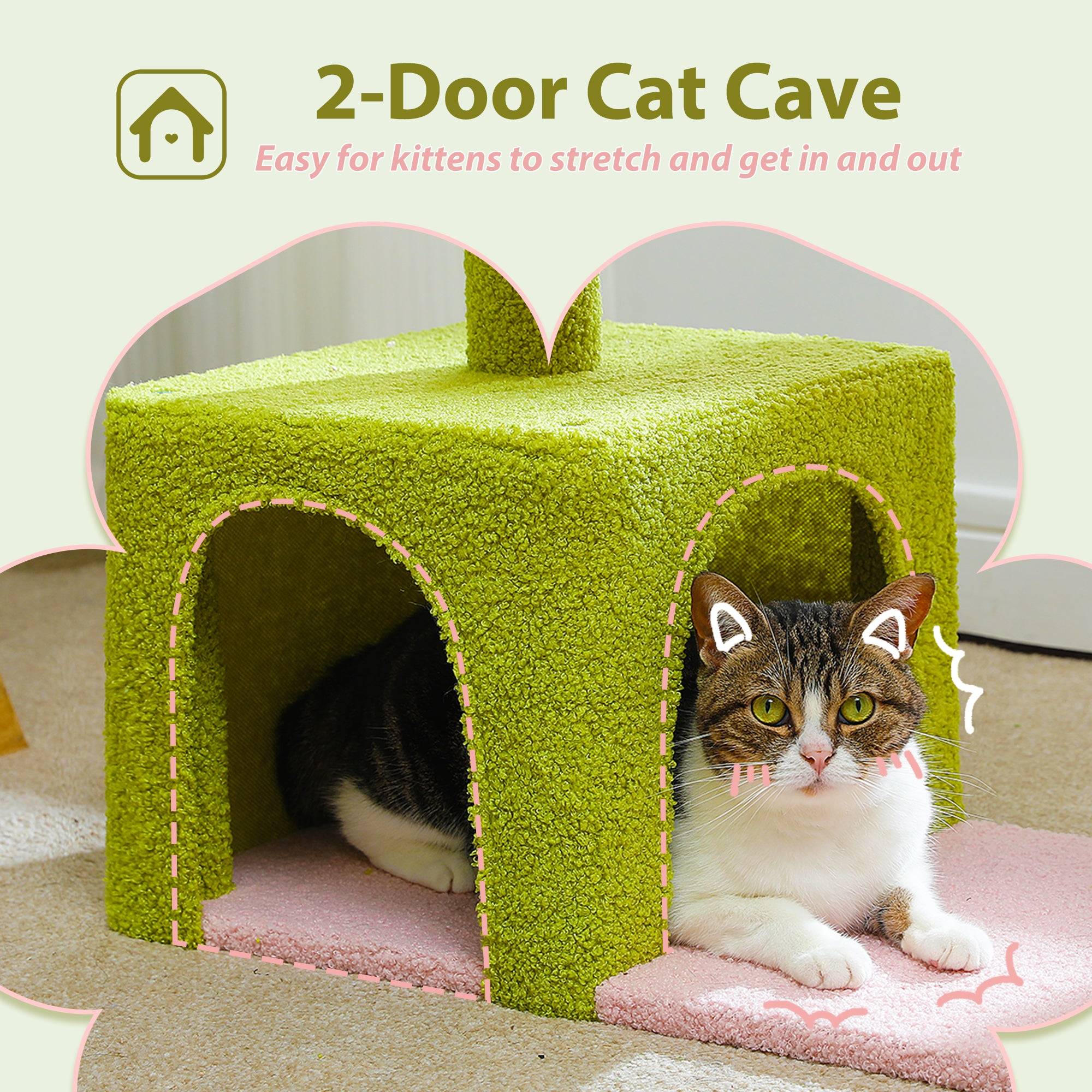Arbre à Chat Fleur 93 cm Vert / Rose PAWZ Road - Image 10