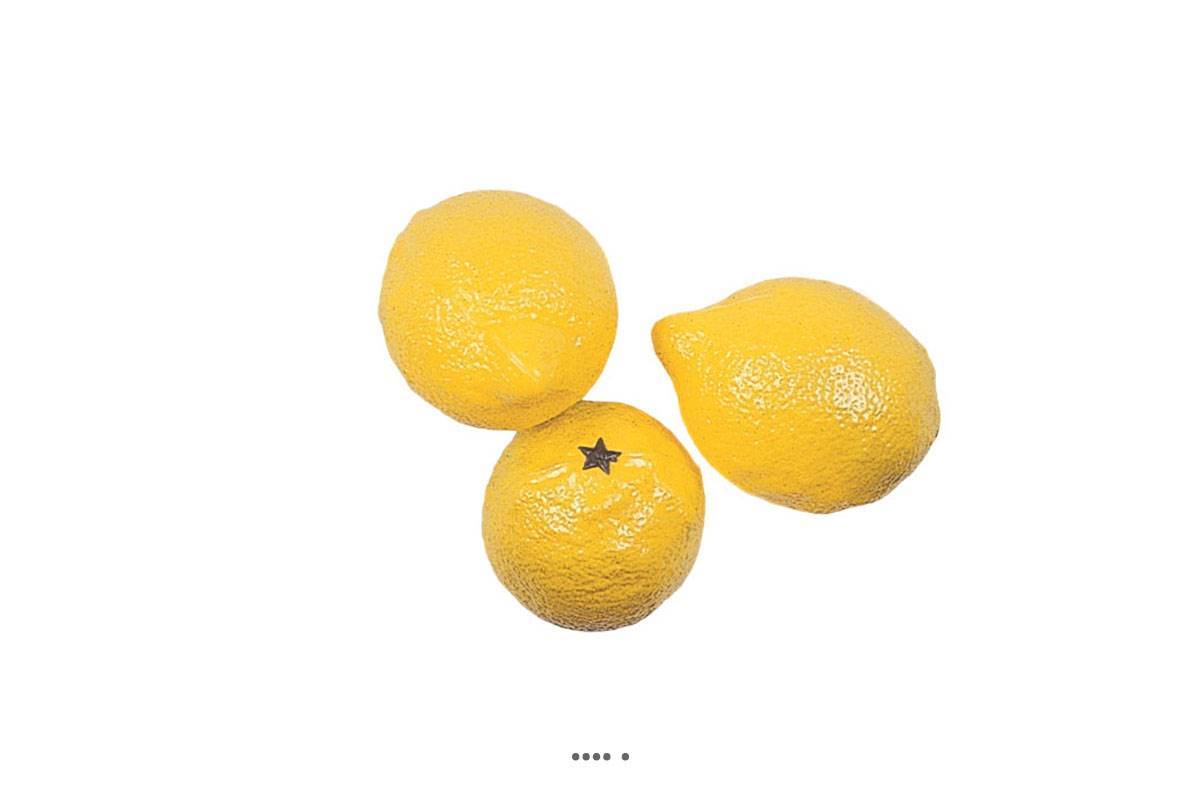 Artificielles - Citron jaune artificiel luxe en lot de 3 Plastique soufflé H 80x60 mm - Image 1