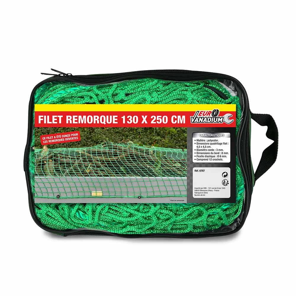 Euro Vanadium - Filet pour remorque avec câble élastique 130 x 250 Vert - Image 3