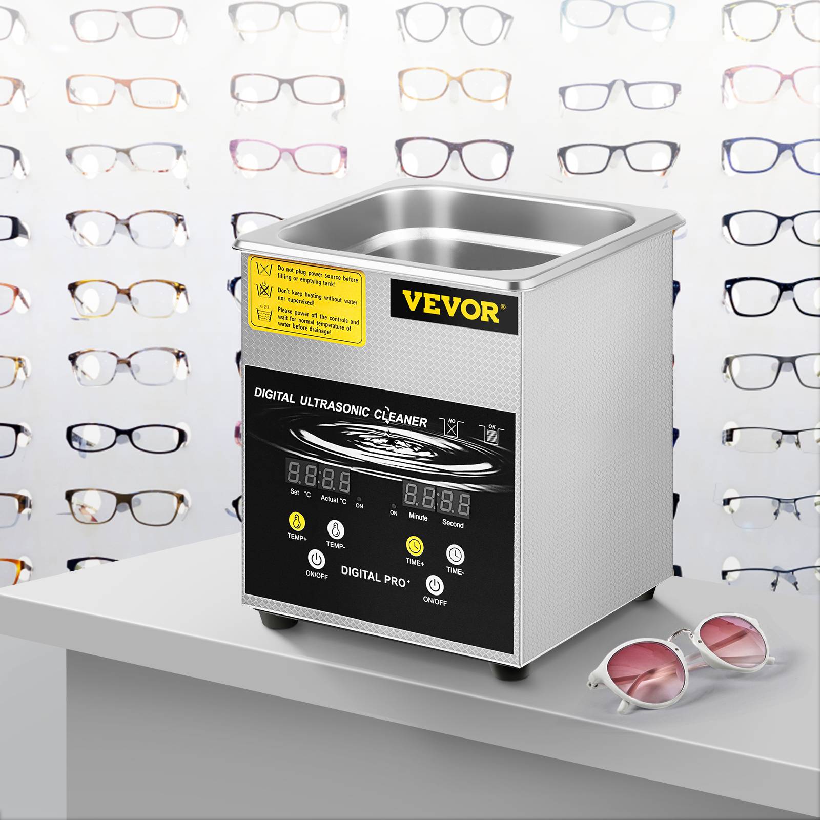 VEVOR Nettoyeur à Ultrasons 2 L avec Chauffage Minuterie pour Bijoux Montres - Image 8