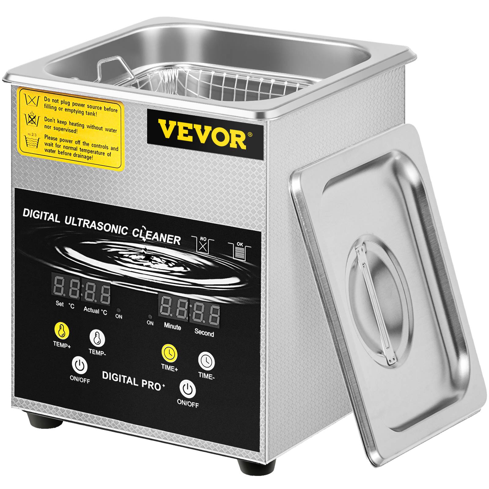 VEVOR Nettoyeur à Ultrasons 2 L avec Chauffage Minuterie pour Bijoux Montres - Image 1