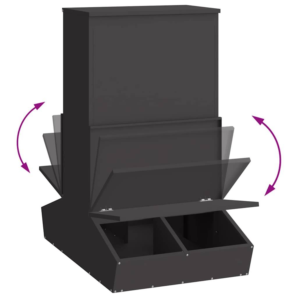 Grand Nourrisseur Porcs Acier 20kg Haute Résistance Noir - ComfortXL Outdoor Living - Image 8