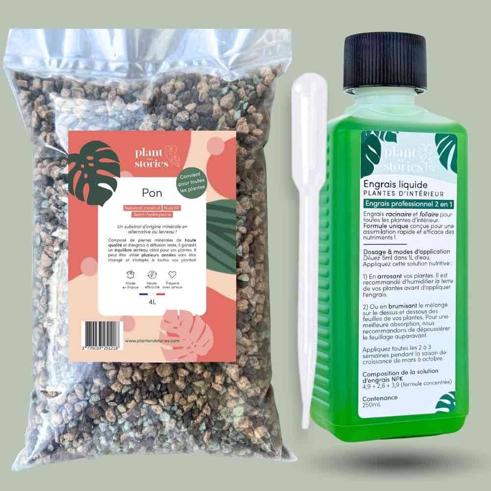 Duo- Pon substrat minéral hydroponique pour plantes + Engrais liquide - Culture plantes hydroponique - Image 3