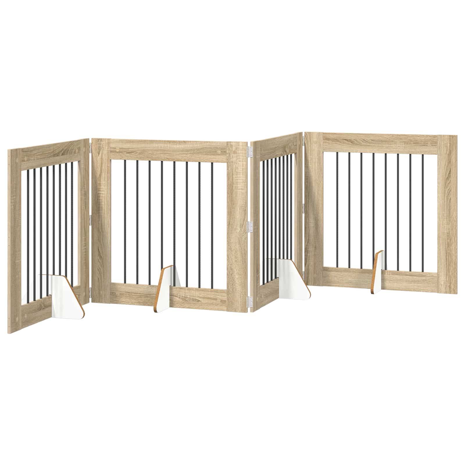 ComfortXL - Barrière intérieure bois ingénierie pour chiens séparation modulable 321cm chêne - ComfortXL Outdoor Living - Image 2