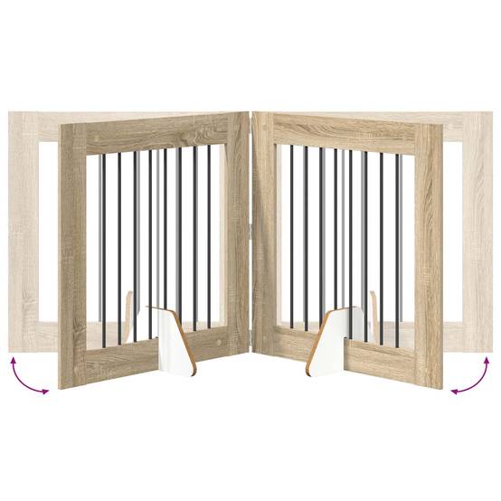ComfortXL - Barrière intérieure bois ingénierie pour chiens séparation modulable 321cm chêne - ComfortXL Outdoor Living - Image 6