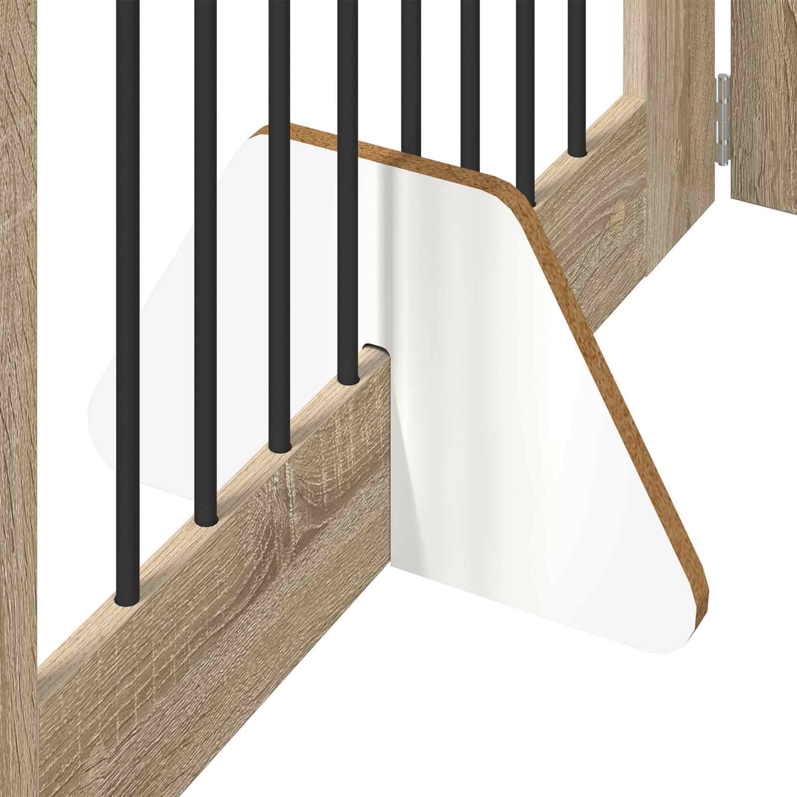 ComfortXL - Barrière intérieure bois ingénierie pour chiens séparation modulable 321cm chêne - ComfortXL Outdoor Living - Image 5
