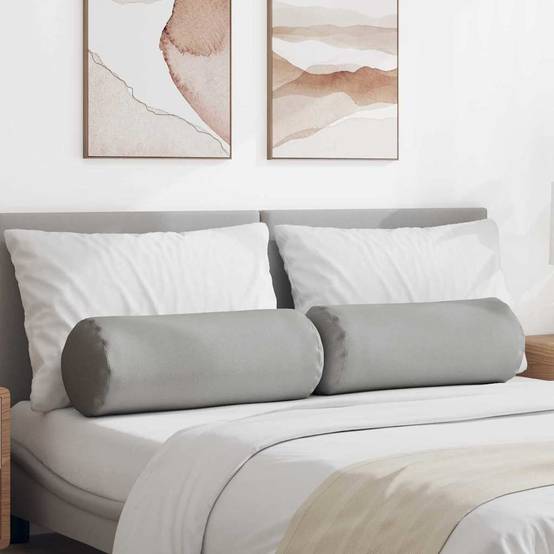 Lot de 2 Coussins Polochons Géants Tissu Doux Housse Lavable pour Déco Chambre Salon Gris Nuage 25x70 cm – ComfortXL Outdoor Living - Image 1