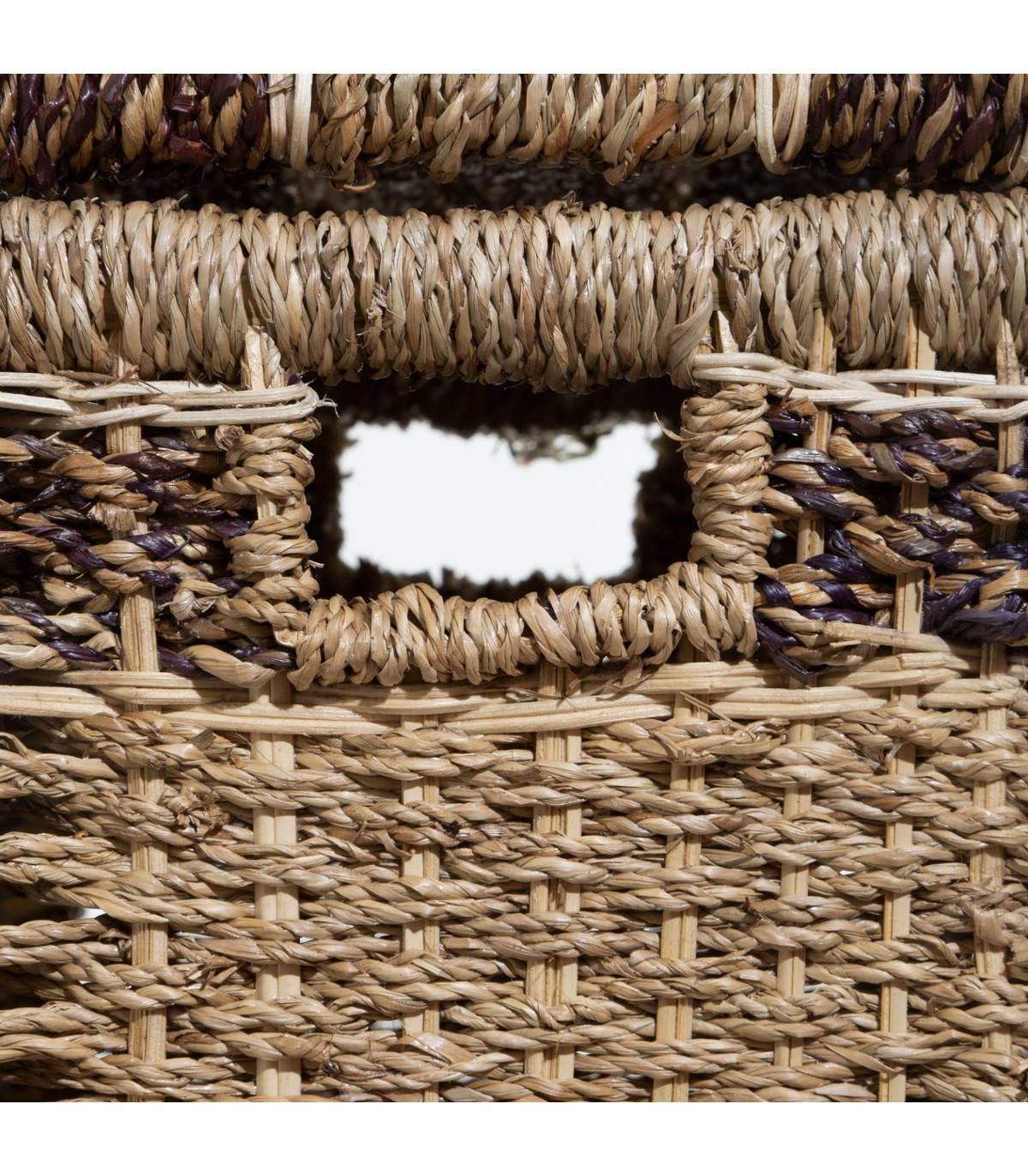 Set de 5 Paniers de rangement en Seagrass Beige et Marron - Image 3