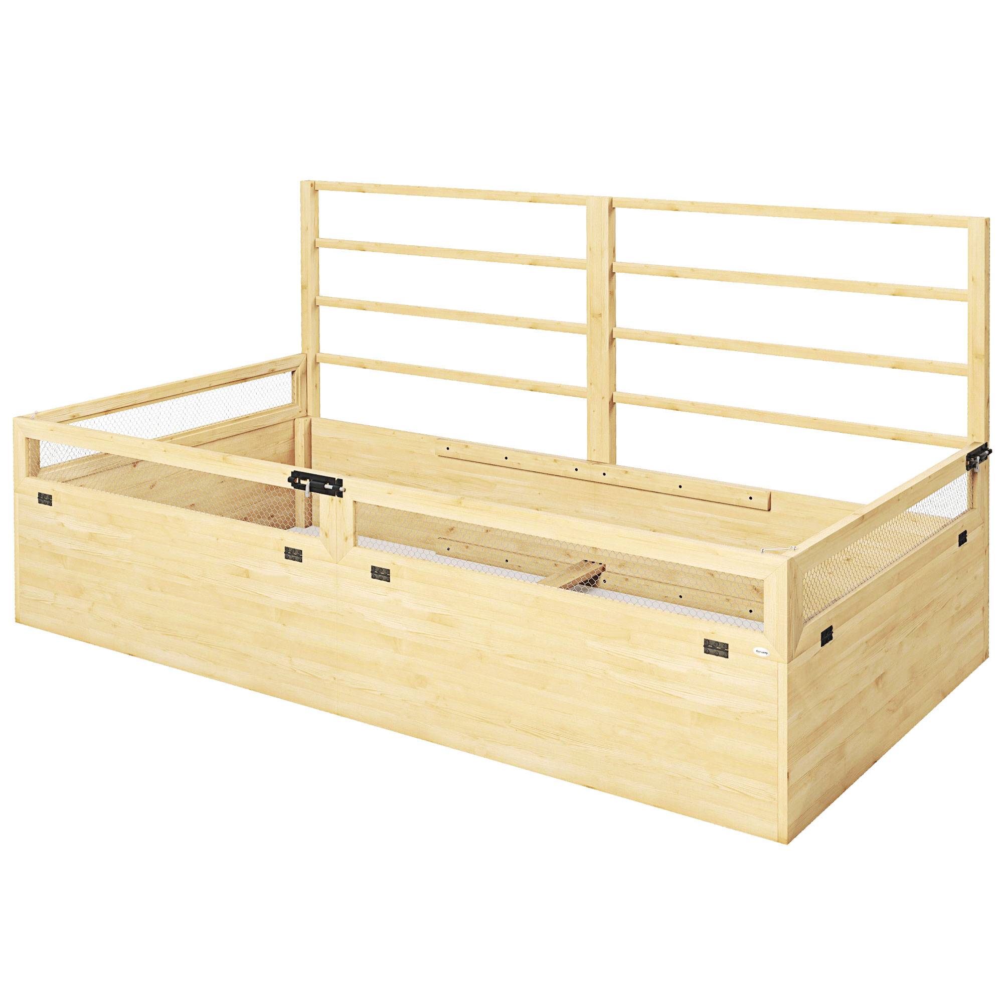 Carré potager avec treillis filet de protection bois massif 183x98x95cm naturel - ComfortXL Outdoor Living - Image 2