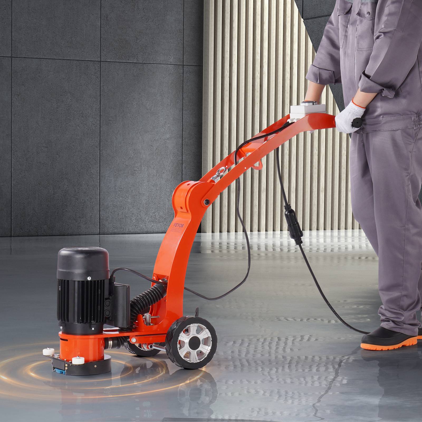 Vevor - VEVOR Ponceuse béton 1500W, disque 180mm, 1400tr/min, sans balais, pour granit, marbre, pierre. - Image 8