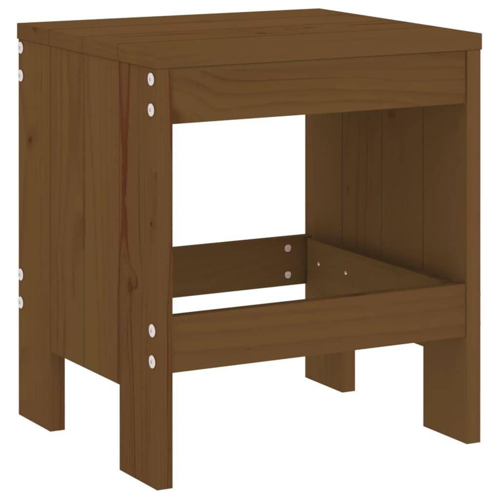 Repose-pieds de Jardin Lot de 2 en Bois de Pin Massif Style Rustique Marron Miel – ComfortXL Outdoor Living - Image 6