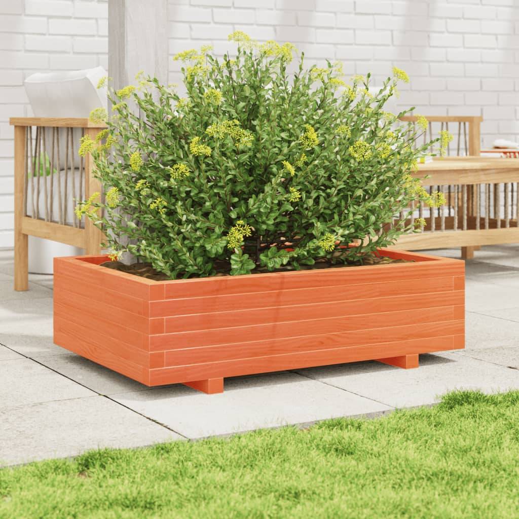 Maison Chic - Jardinière | Pot de fleurs | Cache-pot | Bac à fleurs cire marron 90x60x26,5 cm bois de pin massif - Image 3