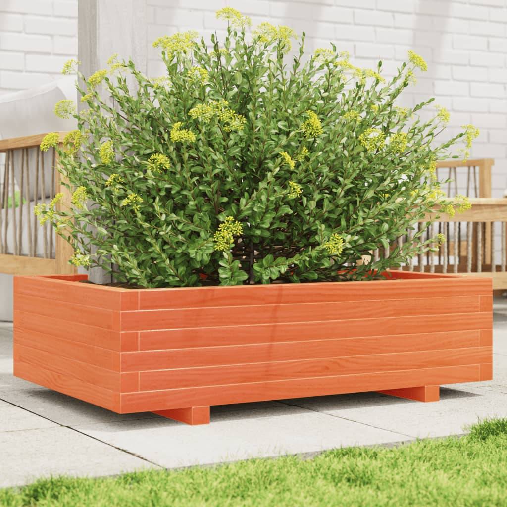 Maison Chic - Jardinière | Pot de fleurs | Cache-pot | Bac à fleurs cire marron 90x60x26,5 cm bois de pin massif - Image 2