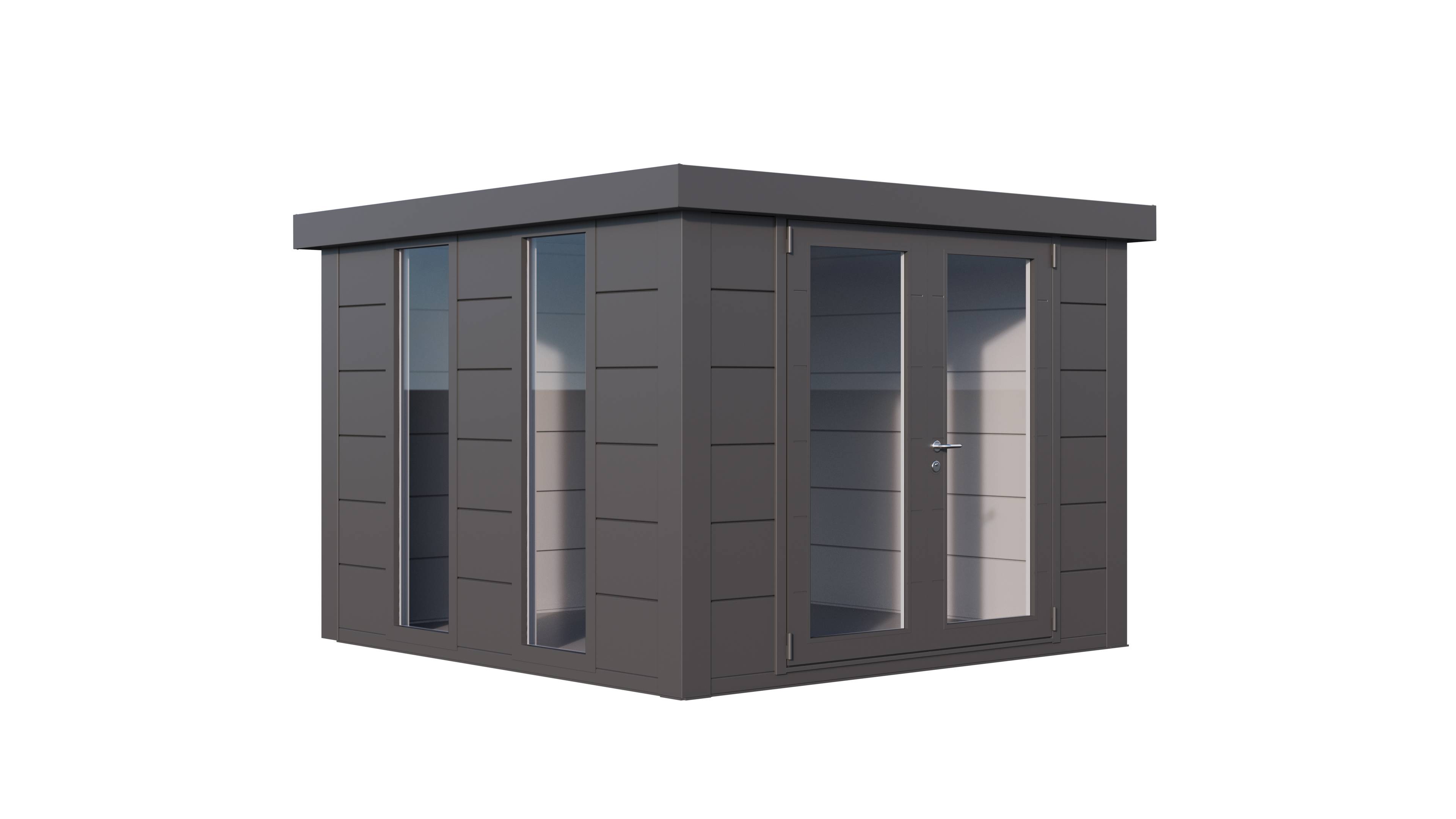 Telluria - Abri de jardin 8,9m²  anthracite avec porte simple vitrée et 2 fenêtres - TELLURIA LUMINATO 3030 - Image 1