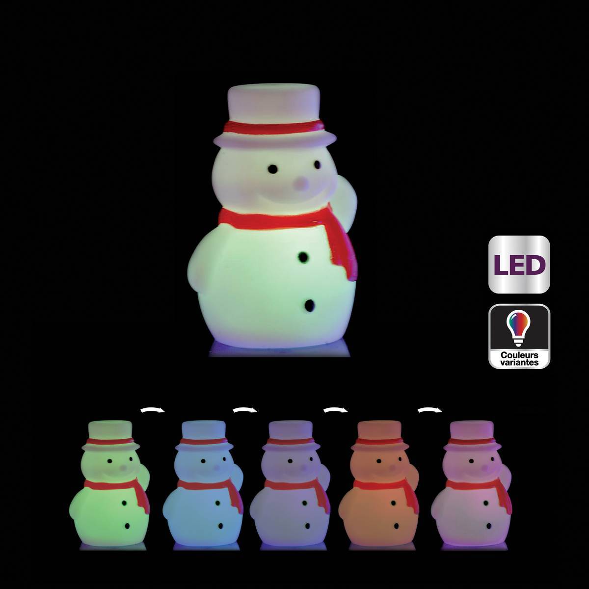 Fééric Lights & Christmas - Sujet lumineux bonhomme neige 1 LED FEERIC LIGHTS & CHRISTMAS - Image 2