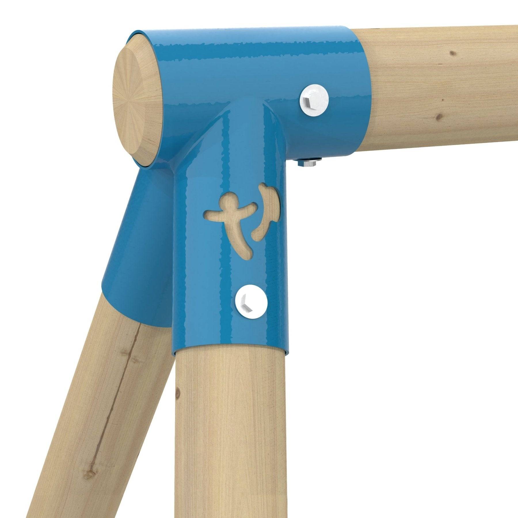 Tp Toys - Portique 2 balançoires avec échelle corde - bois PEFC™ - H224 cm - BALANDIER - Image 3