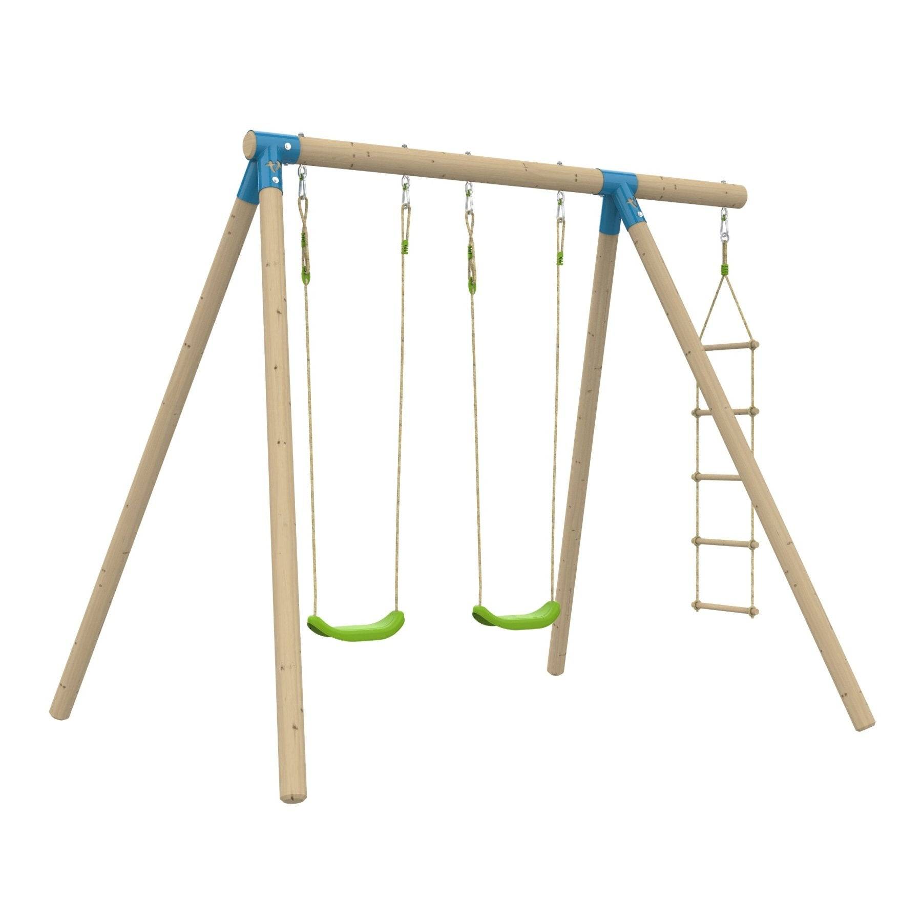Tp Toys - Portique 2 balançoires avec échelle corde - bois PEFC™ - H224 cm - BALANDIER - Image 2