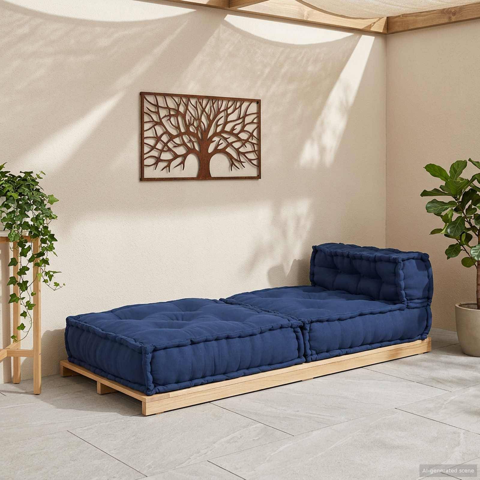 Canapé modulaire tissu indigo 70 x 70 x 56 cm, poids:12.35kg - PANGIVO - Image 3