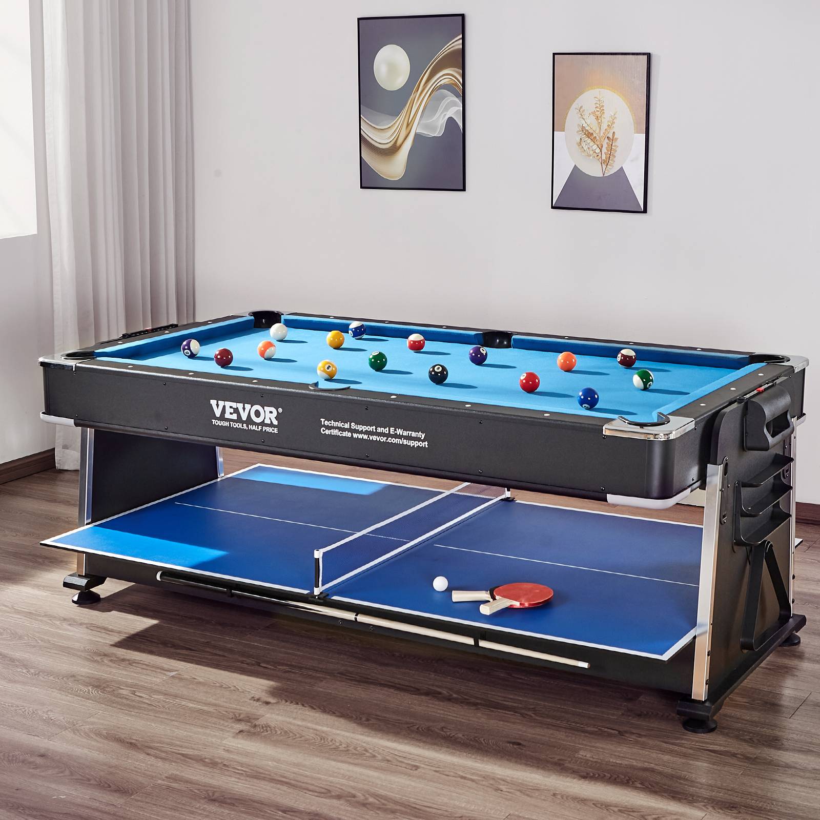 Vevor - VEVOR Table jeu pivotante 3-en-1, air hockey, billard, ping-pong. 223,5 cm. - Image 8