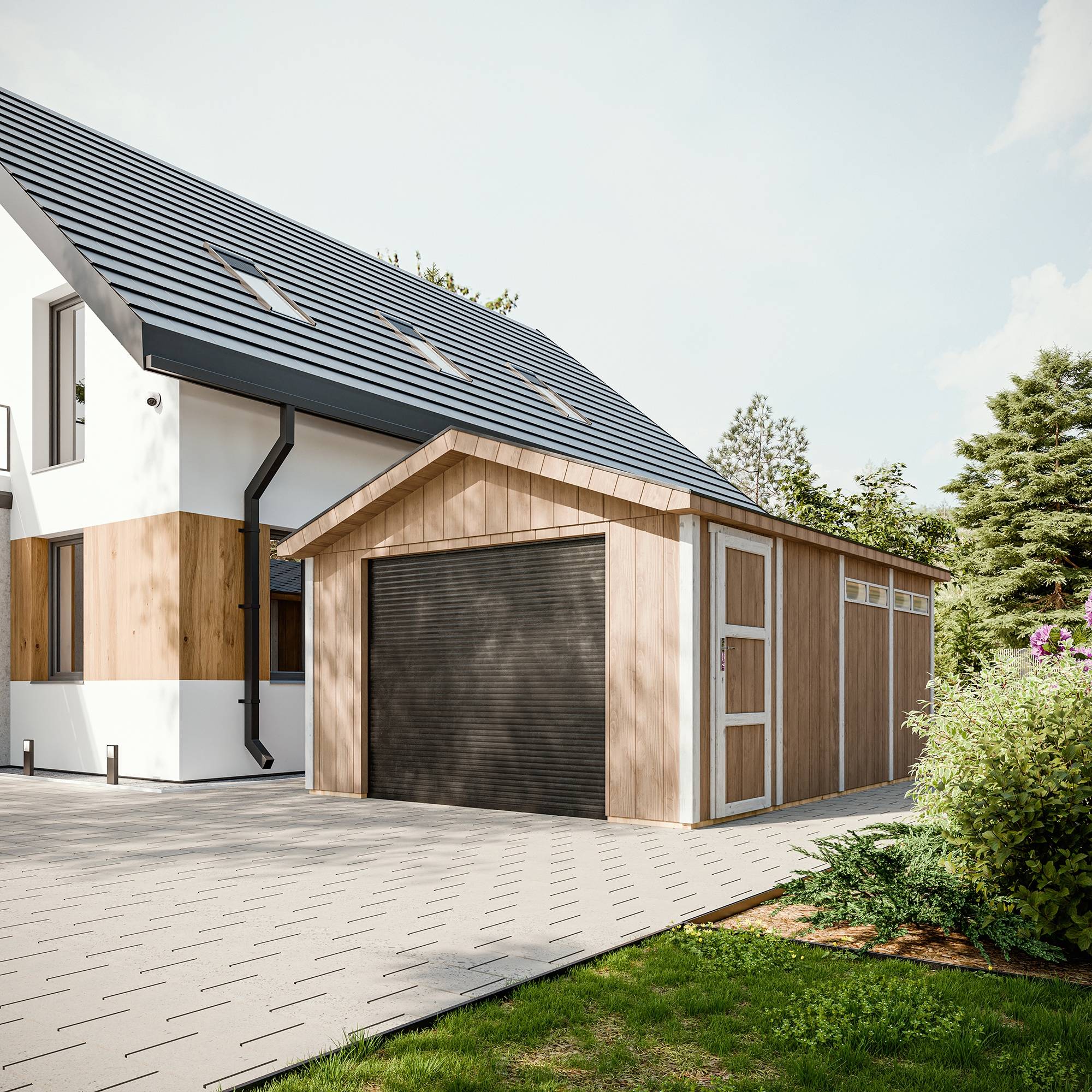 Timbela - Garage Qualité Premium 17 m² / L378xl530 cm- garage pour auto, moto, vélos, machines de jardinage - Abri de jardin - Timbela M991B - Image 5