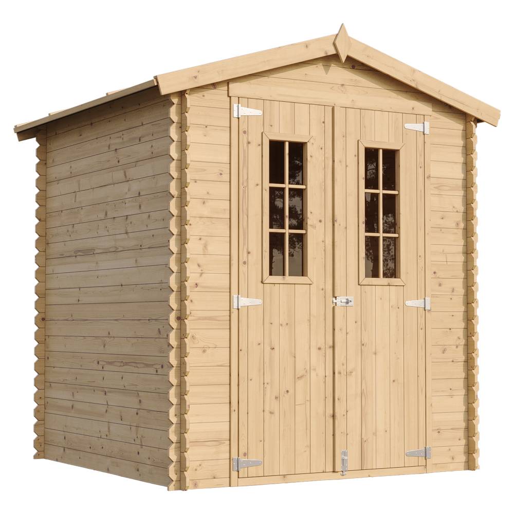 Timbela - Abri de Jardin en Bois AVEC SOL TRAITÉ - 2.82 m² / 186x196xH224 cm - 19 mm d’épaisseur - Timbela M320C+M320G - Image 4